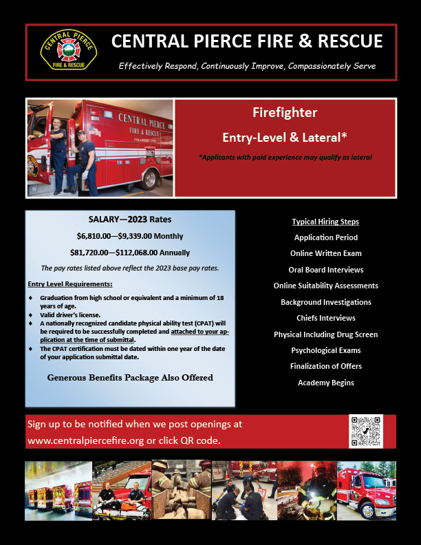 Central Pierce Fire Job Flyer